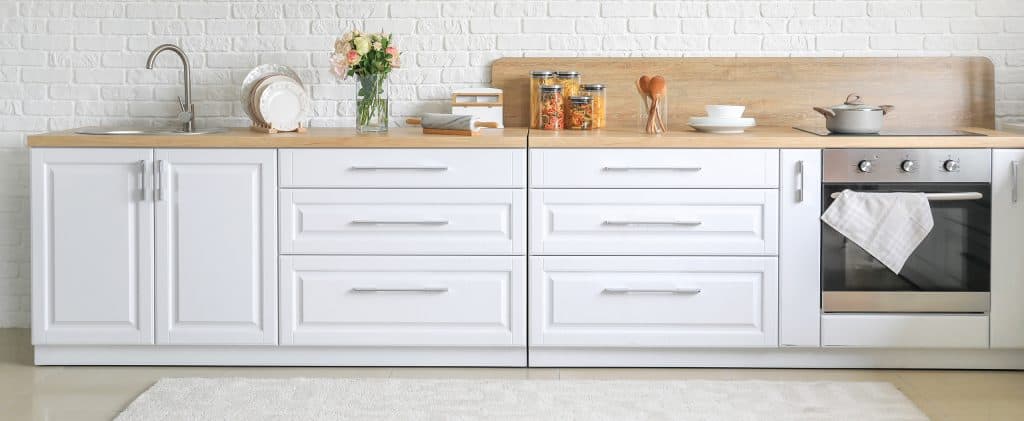 Stylish modern kitchen featuring cabinet handle pulls