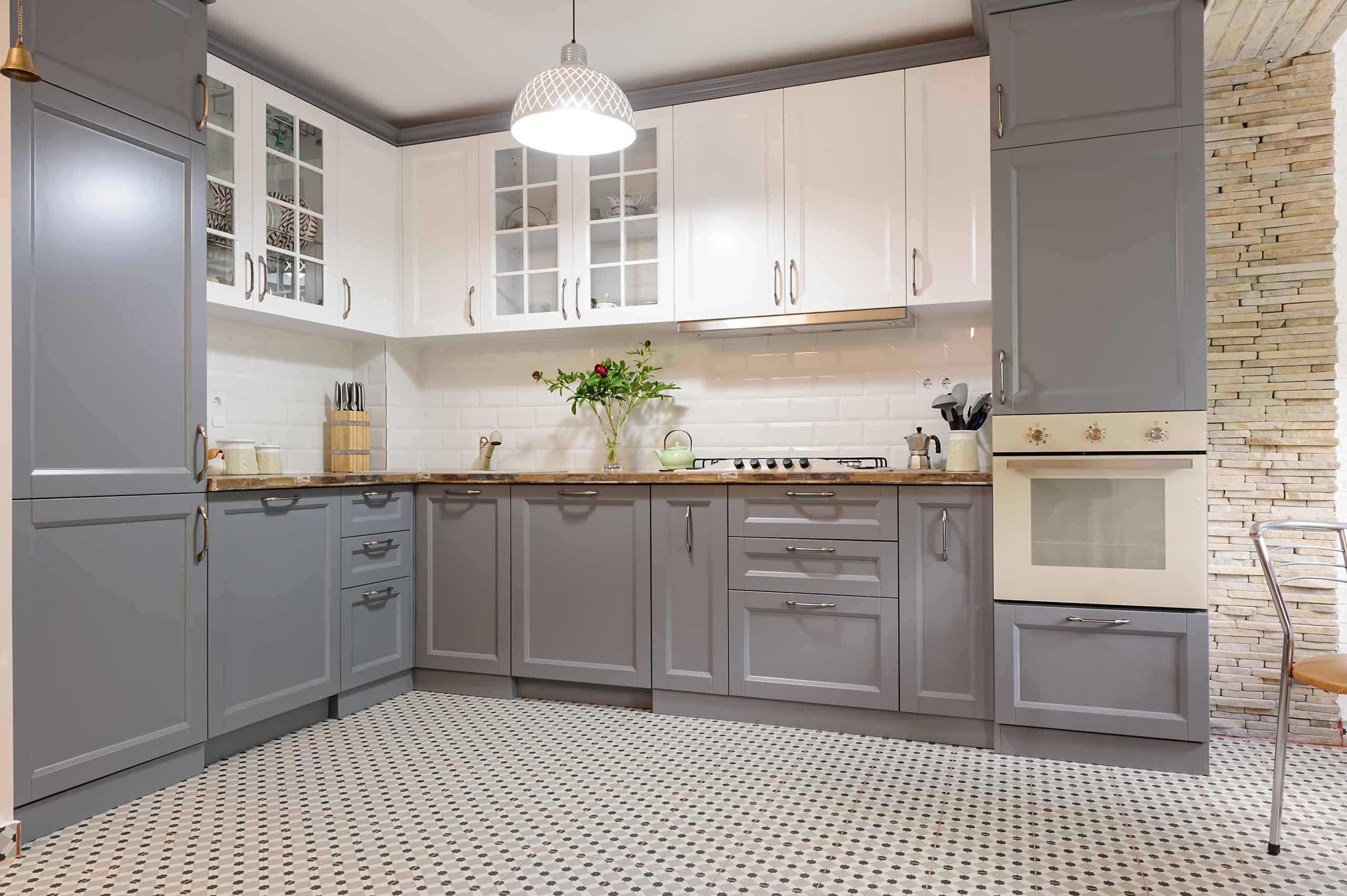 modern white wooden kitchen interior