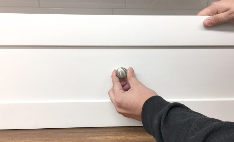 knob placement shaker cabinet drawer centered recessed panel