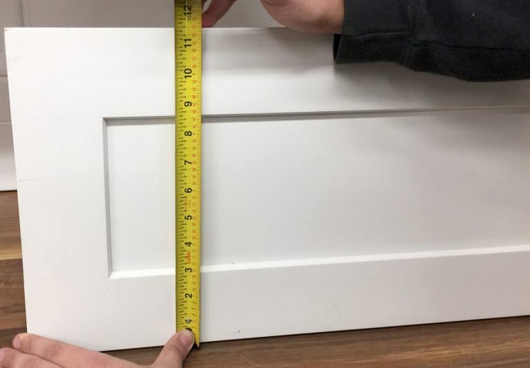 Shaker cabinet drawer front tape measurement height