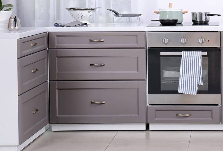 shaker style modern kitchen cabinet drawers centered hardware pulls recessed panel