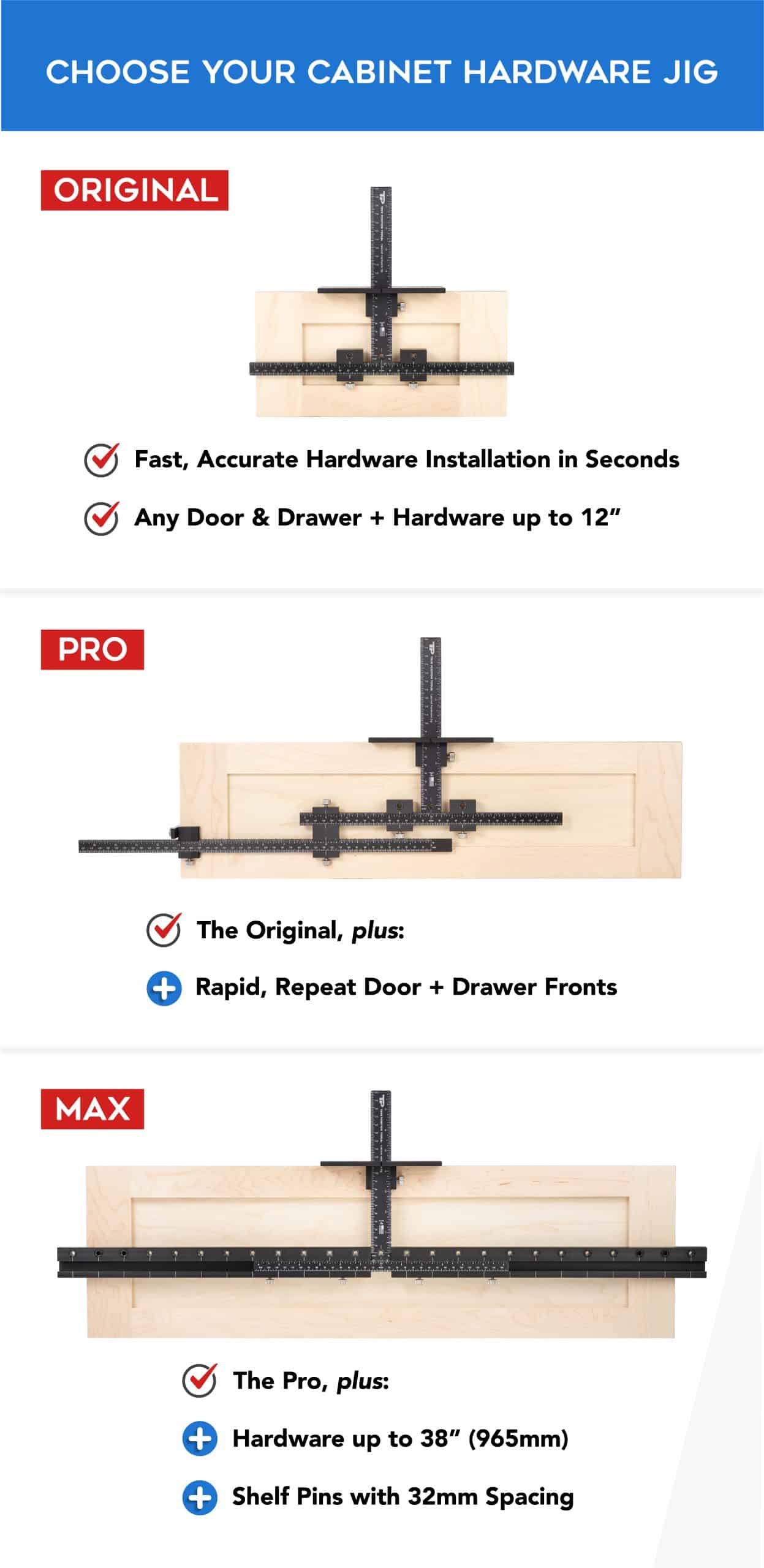 Choose Your Cabinet Hardware Jig - ORIGINAL PRO MAX